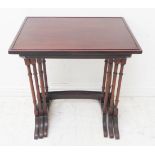 A nest of three early 19th century style (later) mahogany quartetto tables (the largest 51cm wide