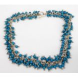 A .925 Mexican silver necklace set with turquoise (boxed)