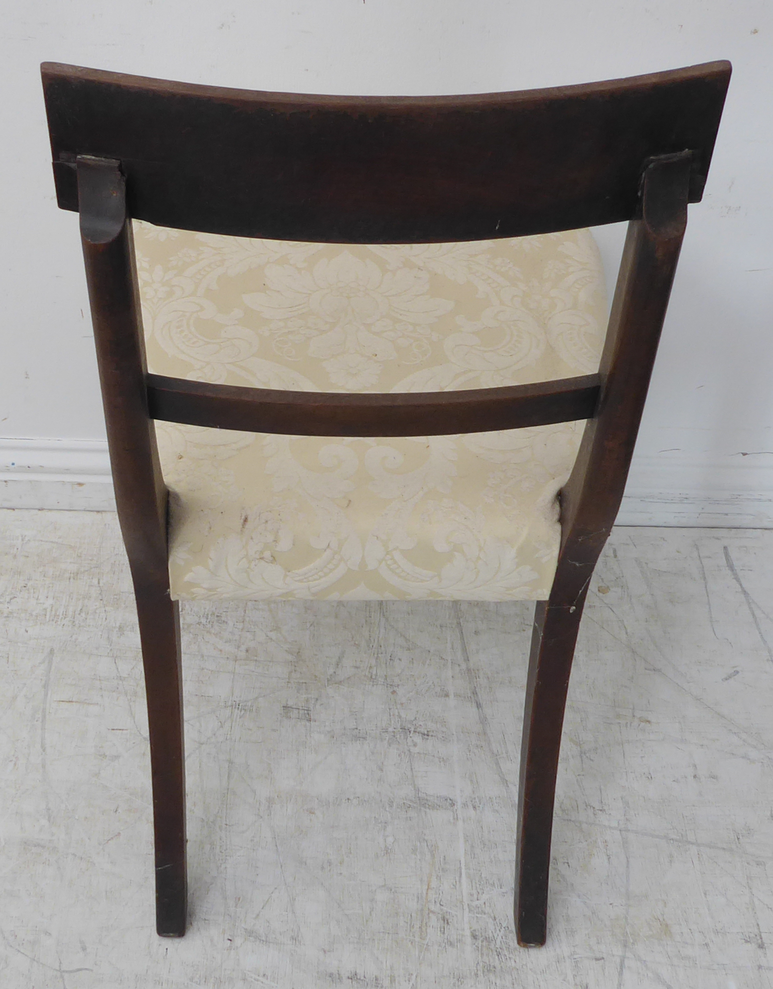 A set of three early 19th century Regency period mahogany salon chairs: each with concave tablet - Image 2 of 2