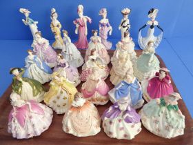 Twenty-five mostly Coalport porcelain figures to include 'Fuchsia', 'Poppy', 'Lady Frances', 'Lady