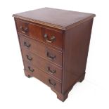 A George III style (reproduction) mahogany chest of small proportions: four full-width drawers