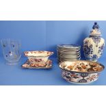 An interesting variety of mostly ceramics comprising: an 18th century style (modern) Dutch