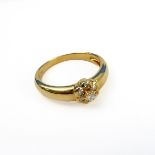 An 18-carat gold seven diamond cluster ring, ring size P/Q