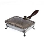 A silver-plated Barker Ellis novelty miniature cheese toaster: in the Georgian style with