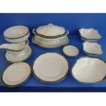 A Thomas Goode 'Emerald' 56-piece dinner service: 16 x 27 cm plates; 8 x 19.5 cm plates; 9 x 16 cm