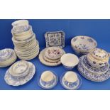 A large section of mostly 19th century blue-and-white ceramics