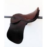 A 17" brown leather saddle
