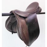A 17.5" Matrix balance saddle made by Frank Baines Saddlery of Walsall, retailed at £1,250 (used
