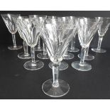 Thirteen Waterford cut-glass wines (approx. 16 cm)