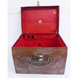 A large Lansdowne 'Replex' leather box with red liner