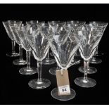 Fifteen Waterford cut-glass wines (approx. 16 cm)