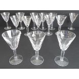 Fifteen Waterford cut-glass wines (approx. 16 cm)