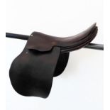 An 18" brown leather hunting saddle