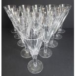 Fourteen Waterford cut-glass champagnes (approx. 18 cm) and one other similar unmarked glass (15)