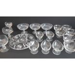 A good selection of quality dessert glassware comprising: 3 Waterford crystal stemmed bowls (16 cm