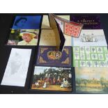Twelve Royal Mail Prestige stamp books, mostly Royalty themed and all in good condition (face