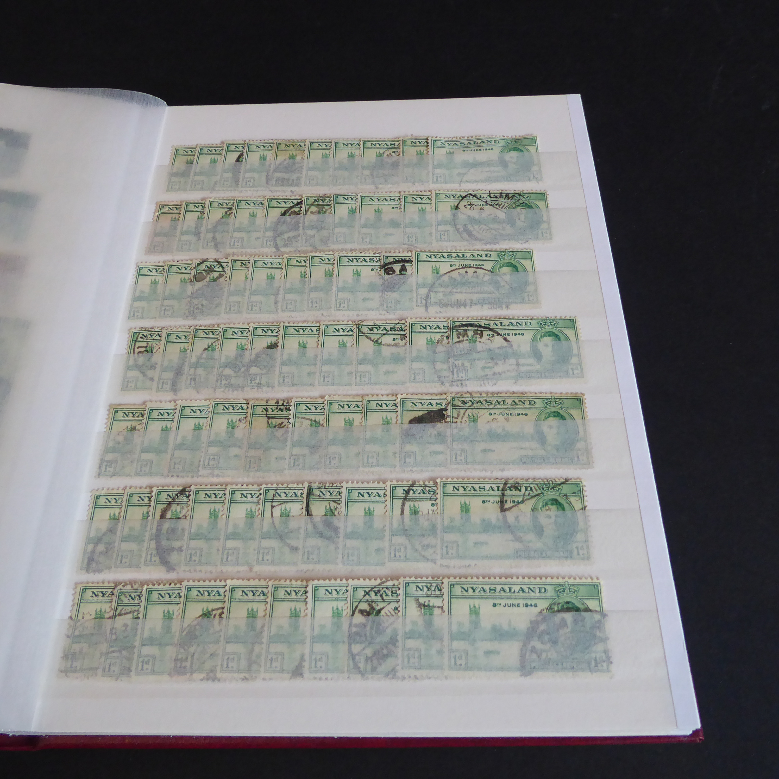 A Stanley Gibbons stockbook containing stamps of Nyasaland (more than 1,000 stamps with some - Image 9 of 14