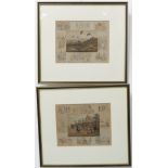 After FRANK PATON - 'Ordeal by Fire' and 'The Pleasure of Hope', two hand-cut engravings, both