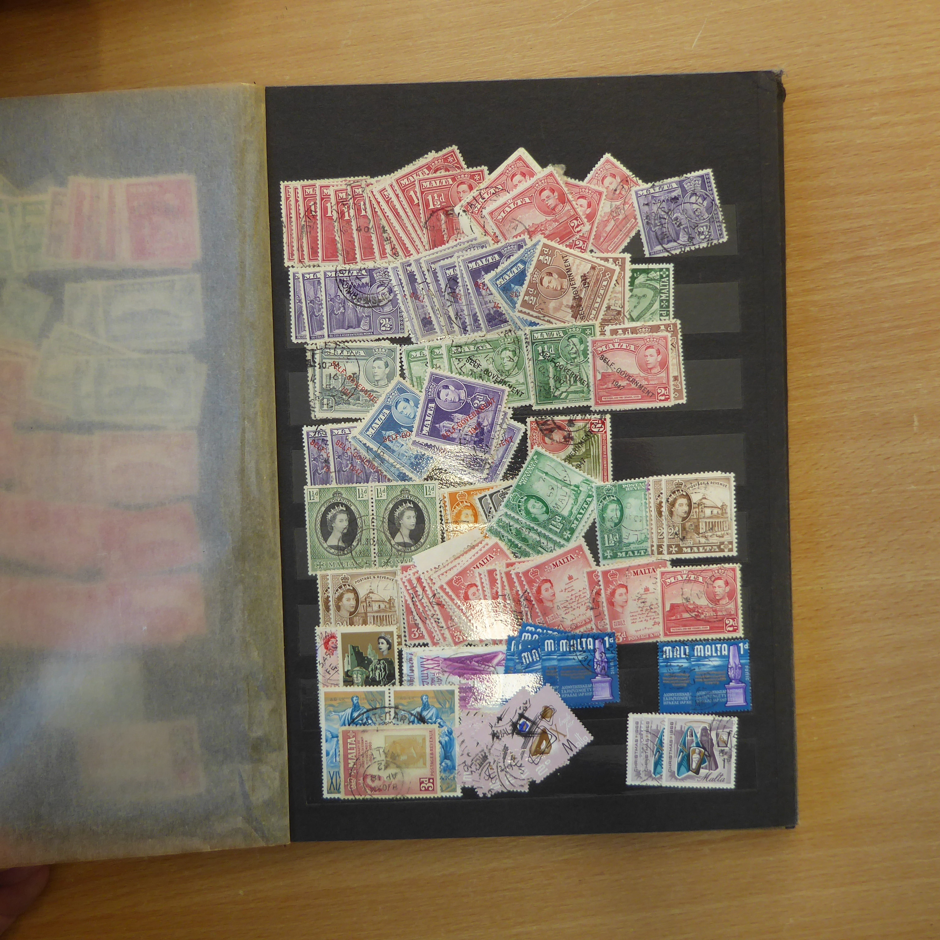 Three boxes containing loose stamps, envelopes and sundry albums - Image 19 of 53