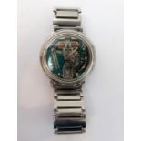 An original Bulova Accutron steel-cased wristwatch on expandable steel strap: the waterproof steel-