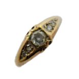 A lady's 9-carat yellow gold dress ring set with small white stones, ring size O
