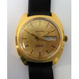 A fine Garrard & Co gentleman's gold-plate-cased automatic wristwatch in good working order: gold