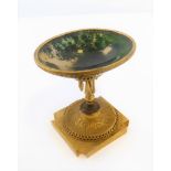 An early 19th century ormolu mounted and mottled green hardstone tazza (probably French, a Grand