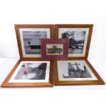 A set of four wooden framed and glazed black & white photographs relating to Bourton-on-the-Water