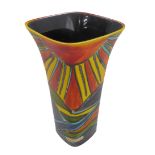 A large limited edition (3 of 30) studio pottery jug by ANITA HARRIS: multicolour sunburst scene