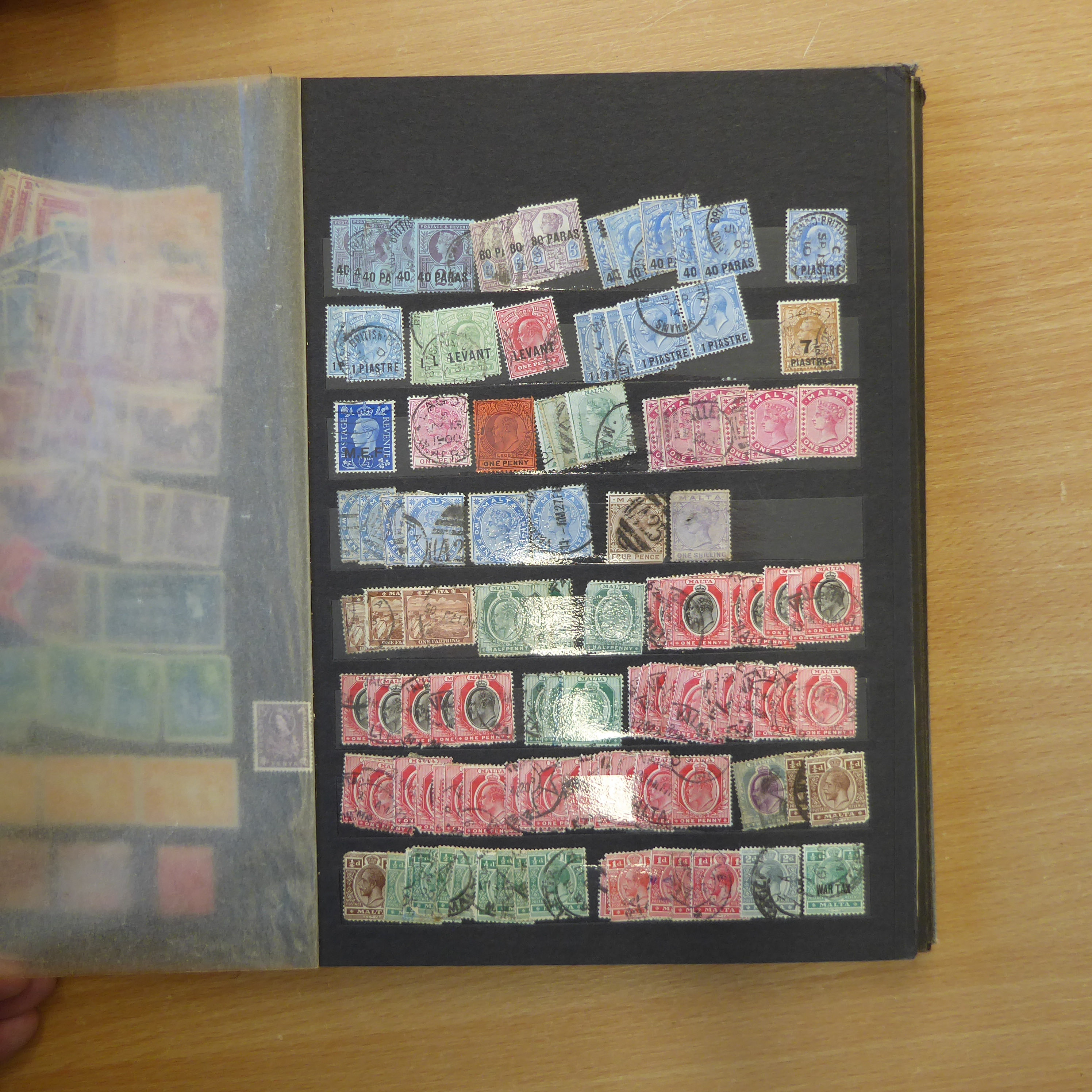 Three boxes containing loose stamps, envelopes and sundry albums - Image 15 of 53