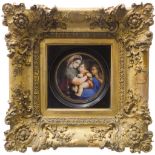 CANACCI after Raphael (Italian, 19th century) - Fine miniature copy of 'Madonna della Seggiola',