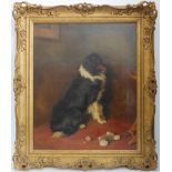 D GOURLAY STEELL RSA (British 1819-1894) - Portrait of a Collie dog seated in an interior, oil on