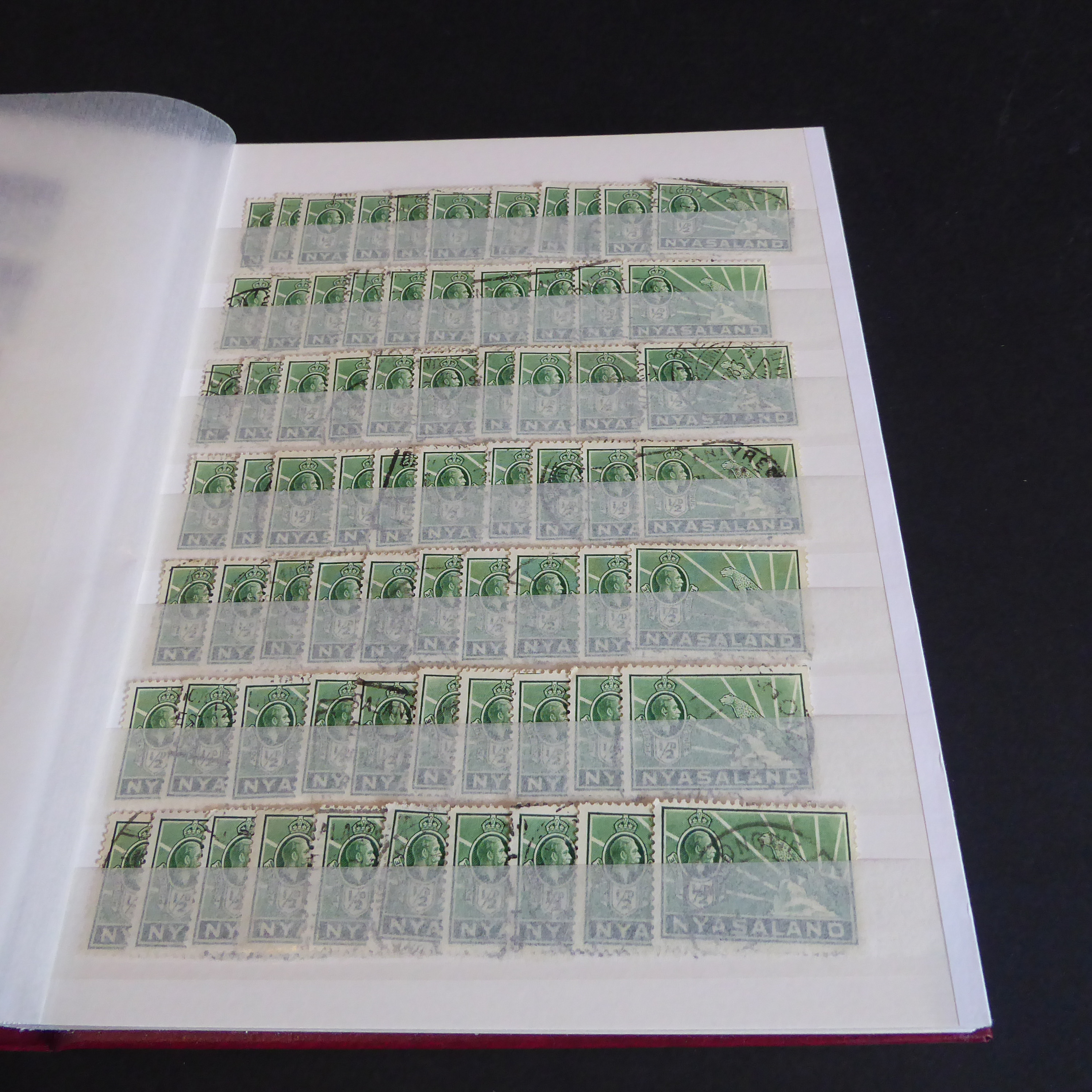 A Stanley Gibbons stockbook containing stamps of Nyasaland (more than 1,000 stamps with some - Image 8 of 14