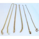 A 9-carat yellow gold rope twist necklace (clasp a/f) (length 42cm), together with two rope twist
