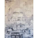 Contemporary Pop Art School - Study of St Paul's Cathedral, London with ghosts, photographic