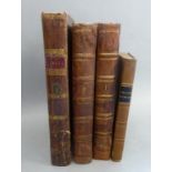 Four leather-bound books comprising: 'Aristotelis Ethicorum ad Nicomachum Libri X' (Lipsiae 1831) ‘