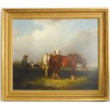 HENRY and CHARLES SHAYER (British School, 19th century) - Resting the Plough Team, oil on canvas (