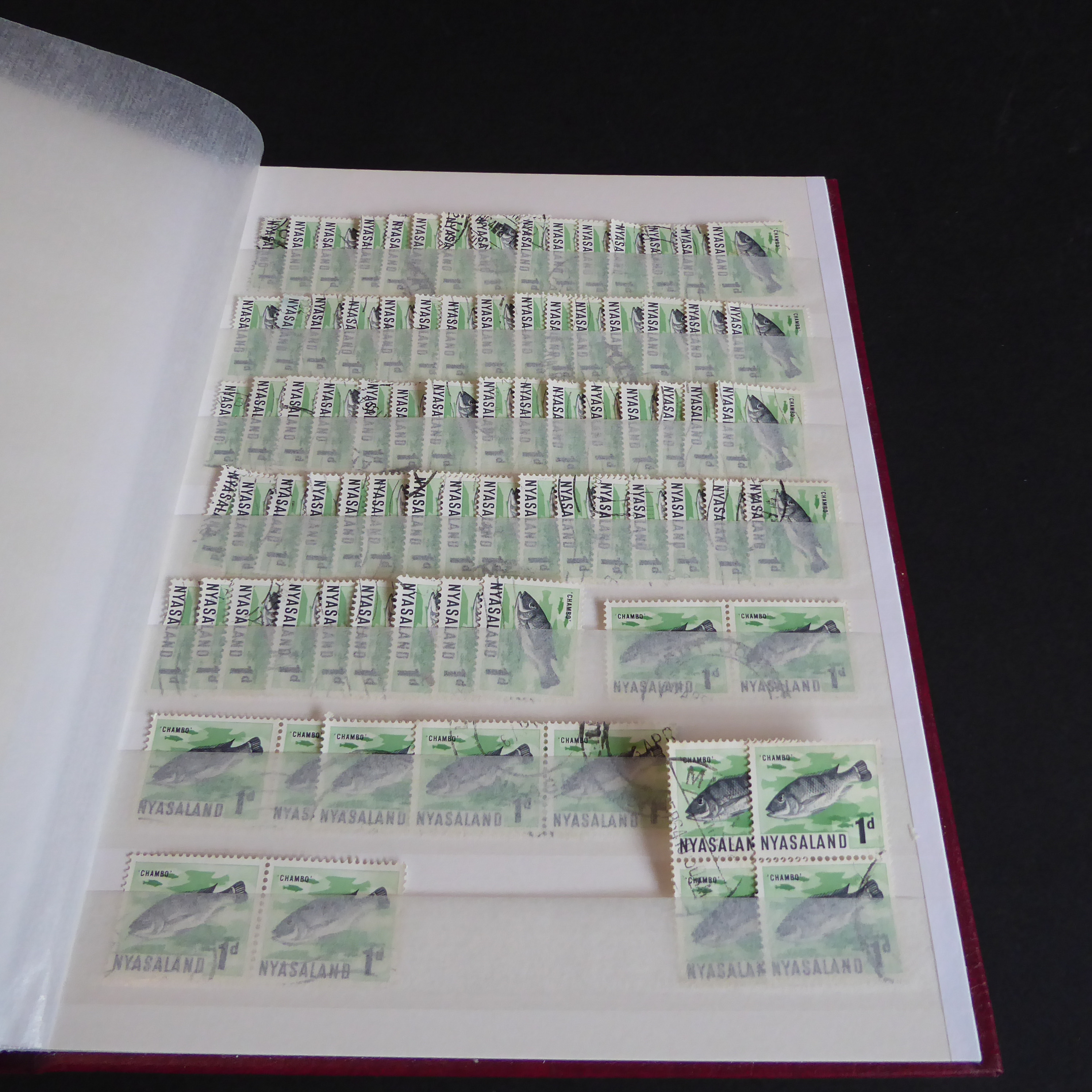 A Stanley Gibbons stockbook containing stamps of Nyasaland (more than 1,000 stamps with some - Image 14 of 14