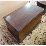 A mid-19th century red walnut chest: the underside of the lid with a pasted inventory of contents;