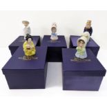 Five boxed limited edition Royal Worcester candle-snuffersAll appear in good condition, no chips