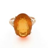 A 9-carat gold ring set with a citrine, ring size O (boxed)