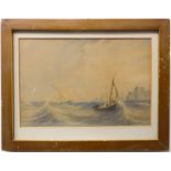 Style of CHARLES BENTLEY - Fishing boats in a swell, watercolour (6¼ x 9¼in; 15.5 x 23.5cm).