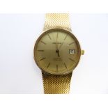 A gentleman's gold-plate-cased dress wristwatch: the gold-coloured dial signed 'Jean Renet -