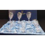 A fine boxed set of six cut-glass Gleneagles Crystal wine goblets