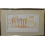 ANDREW VOGOL - watercolour, '6 Church Row, Hampstead', signed and dated 1968 in pencil (21.5 cm x 43