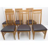 A good and modern set of six upholstered oak dining-style chairsAll the chairs appear sound with