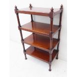 A good and unusual mid-19th century four-tier mahogany whatnot (53 cm deep x 32 cm wide x 91 cm