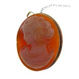 9-carat yellow gold mounted cameo brooch (boxed)