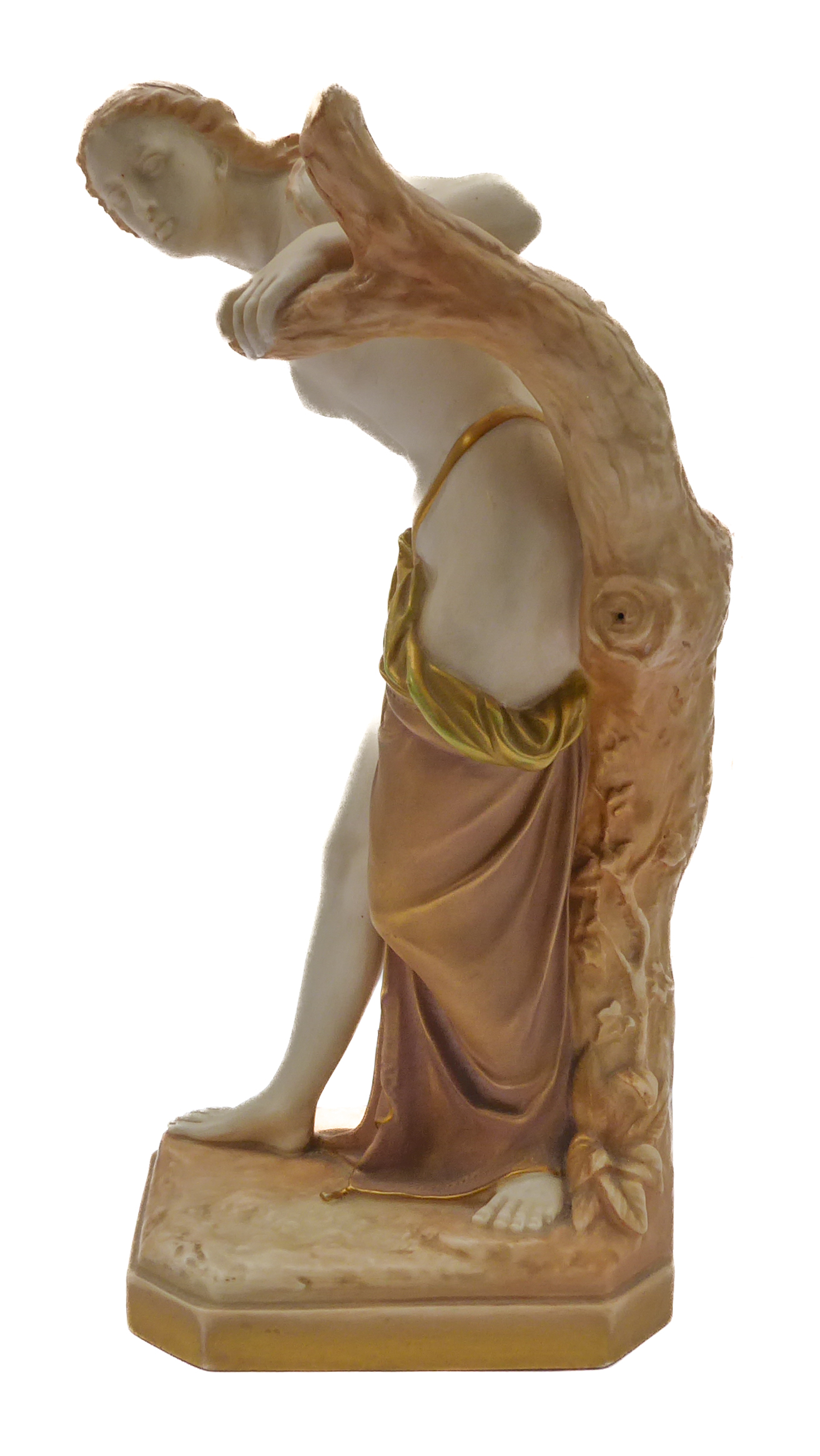 An early 20th century Royal Worcester porcelain figure 'The Bather Surprised': modelled after Sir - Image 6 of 7