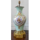 A fine 19th century French-style porcelain vase with gilt metal mounted base: in French style,